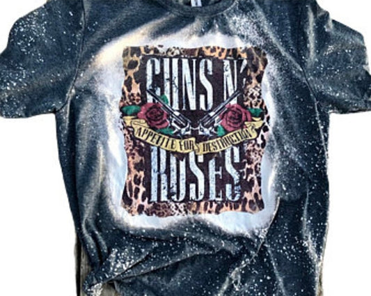 guns N Roses appetite for destruction bleached t shirt - 4 little hearts