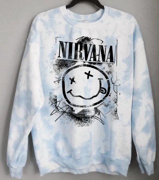Nirvana tie dye crewneck - 4 little hearts