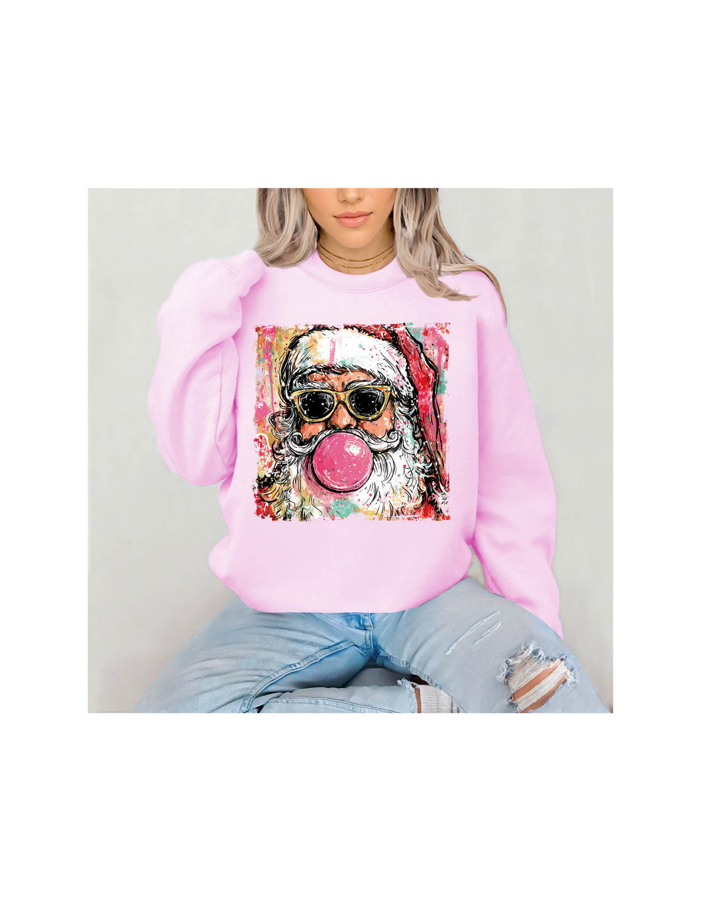Santa claus colorful crewneck sweatshirt