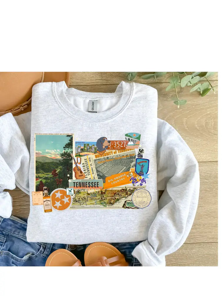 Tennessee collage state graphic sweatshirt