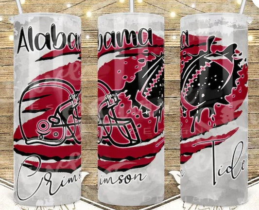 Alabama crimson tide 20 oz skinny tumbler - 4 little hearts