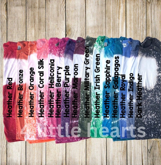 Bleached blank T shirts - 4 little hearts