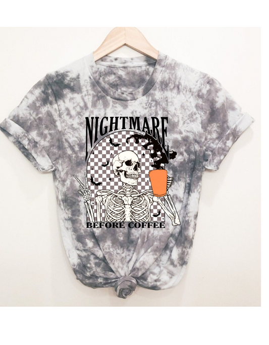 Nightmare before coffee graphic tee