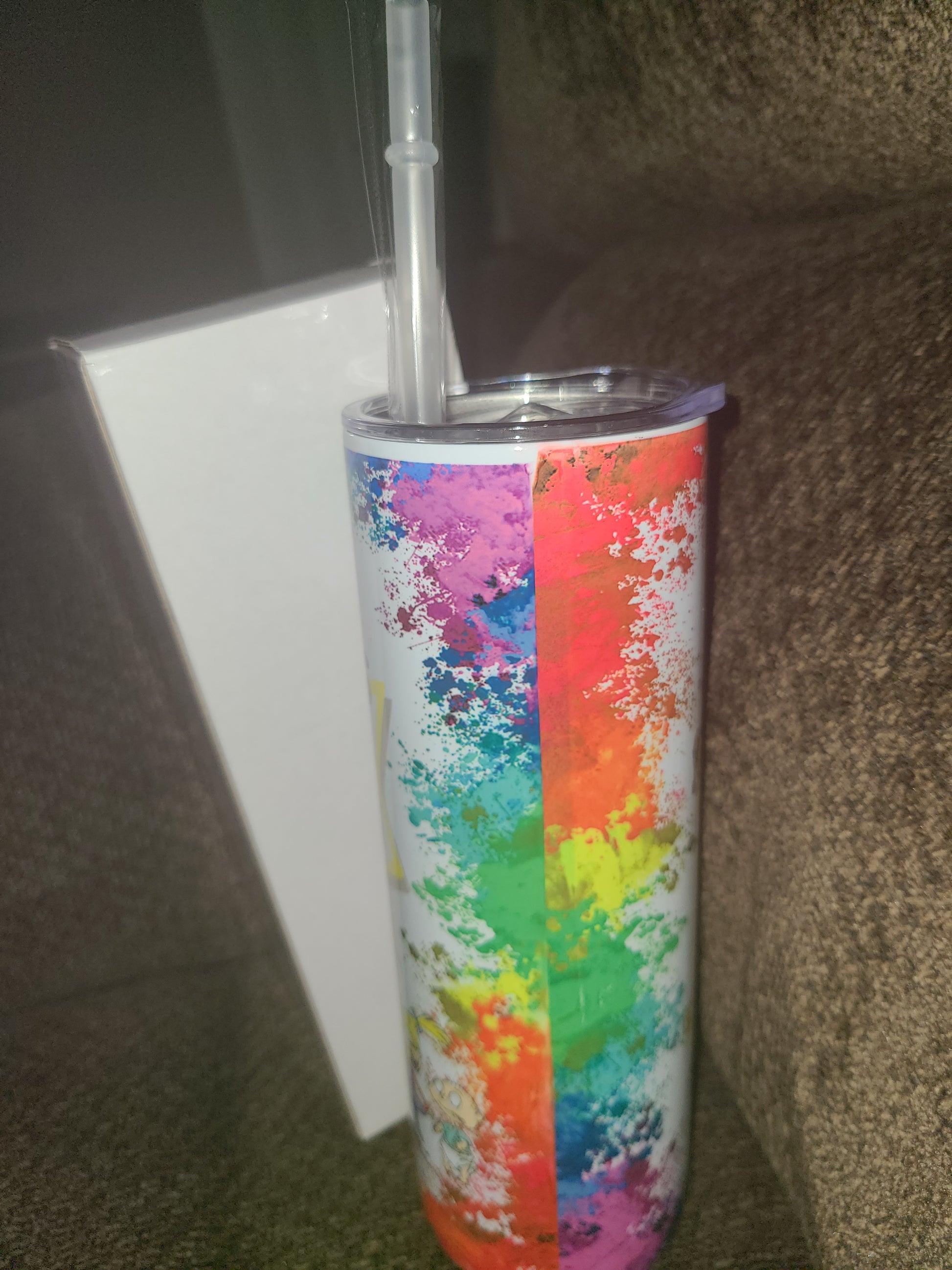 Just a 90s mama raising her rugrats 20 oz skinny tumbler - 4 little hearts