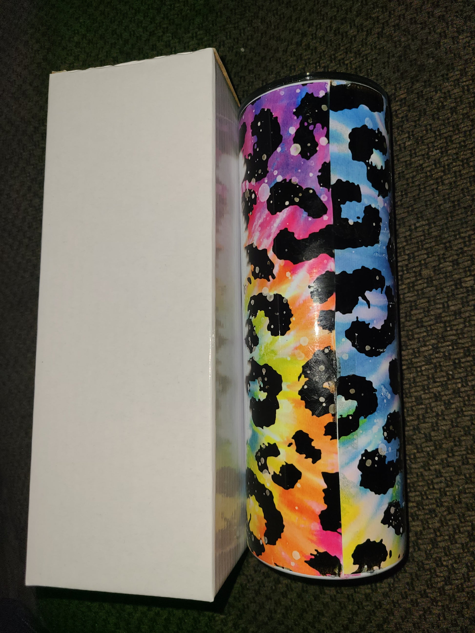 Mom life cheetah tie dye tumbler - 4 little hearts