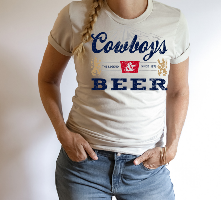 Cowboys & beer graphic tee - 4 little hearts