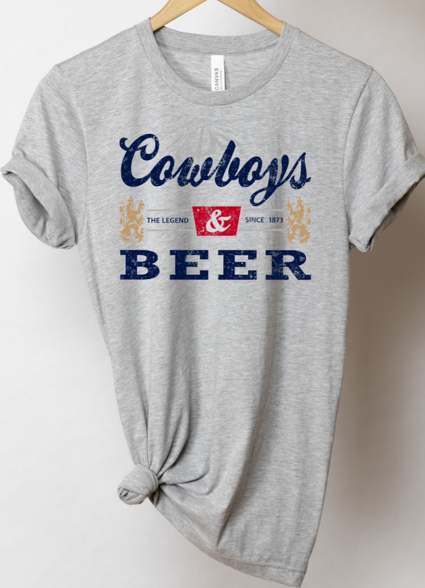 Cowboys & beer graphic tee - 4 little hearts