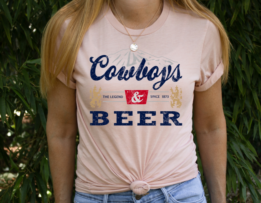 Cowboys & beer graphic tee - 4 little hearts