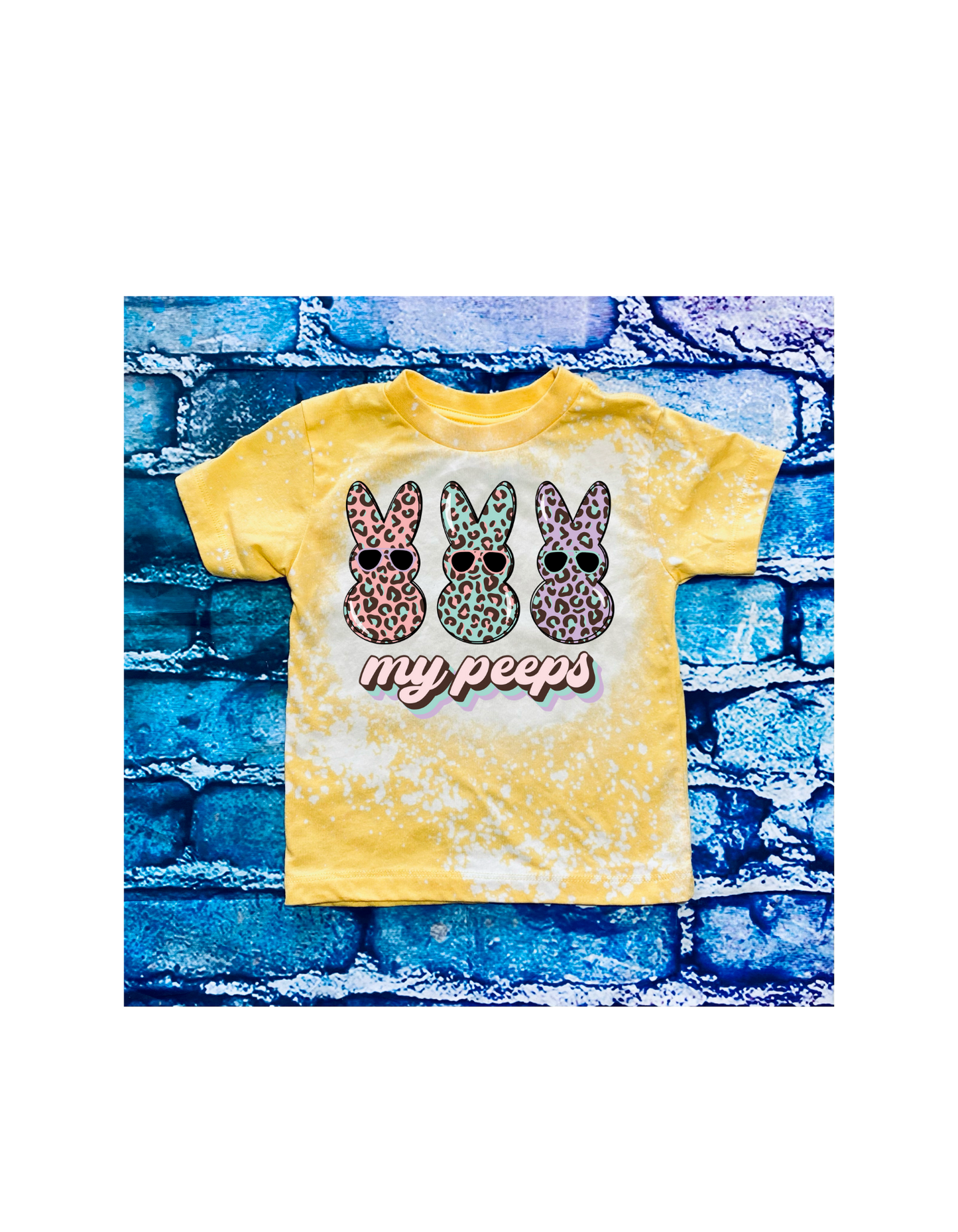 My peeps childrens bleached tee - 4 little hearts