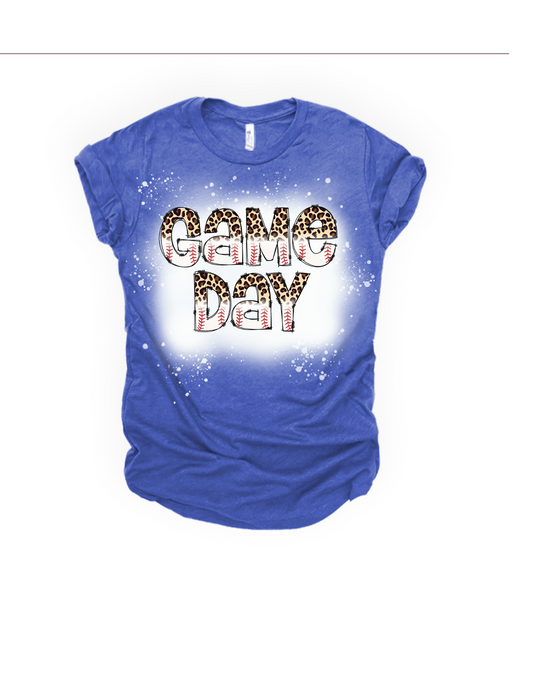 Game day baseball bleached t shirt - 4 little hearts