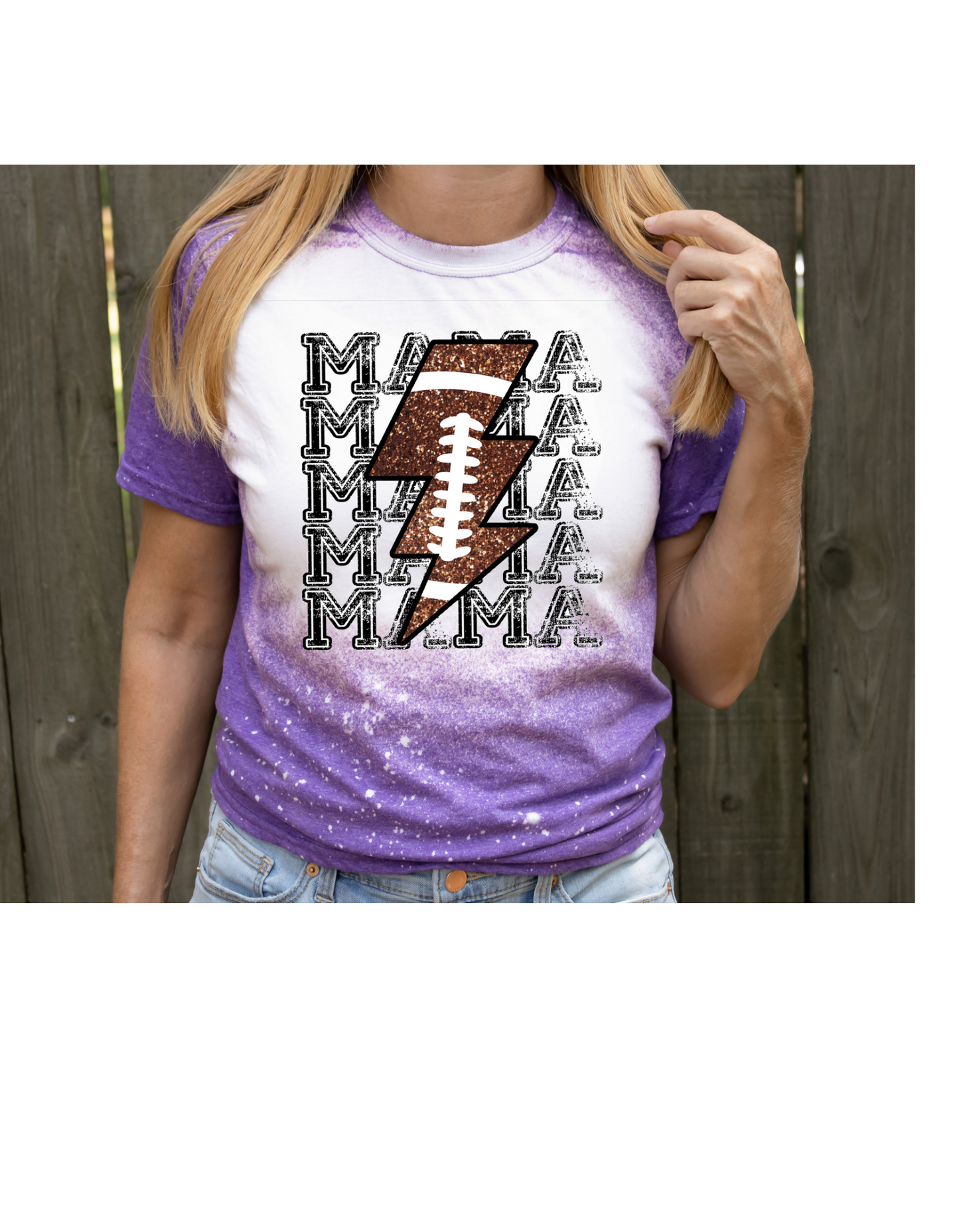 Football mama bleached tee