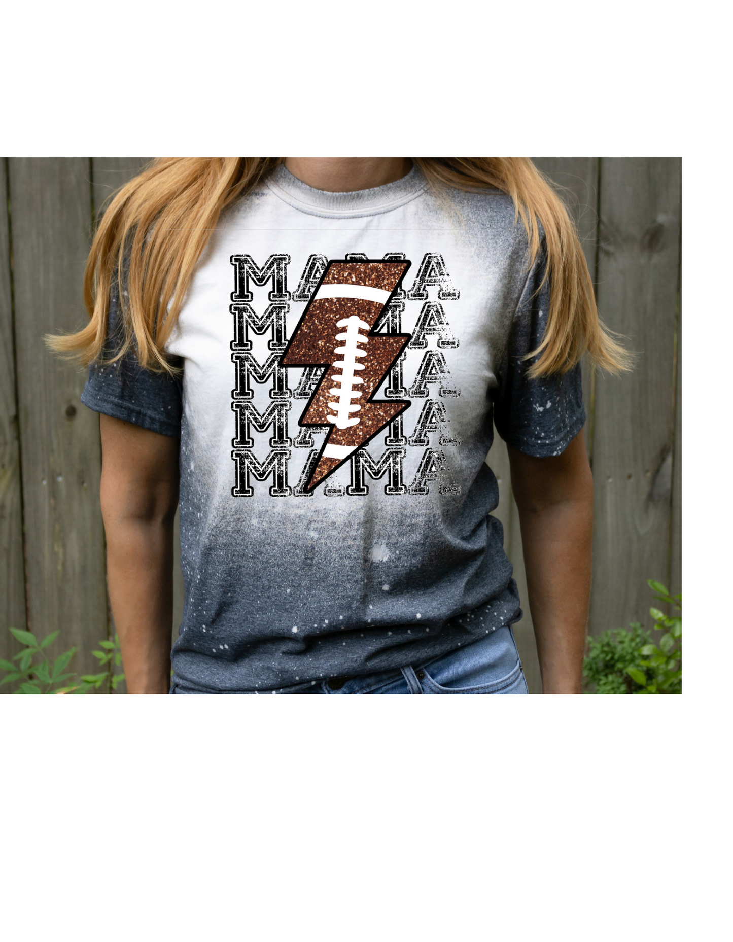 Football mama bleached tee