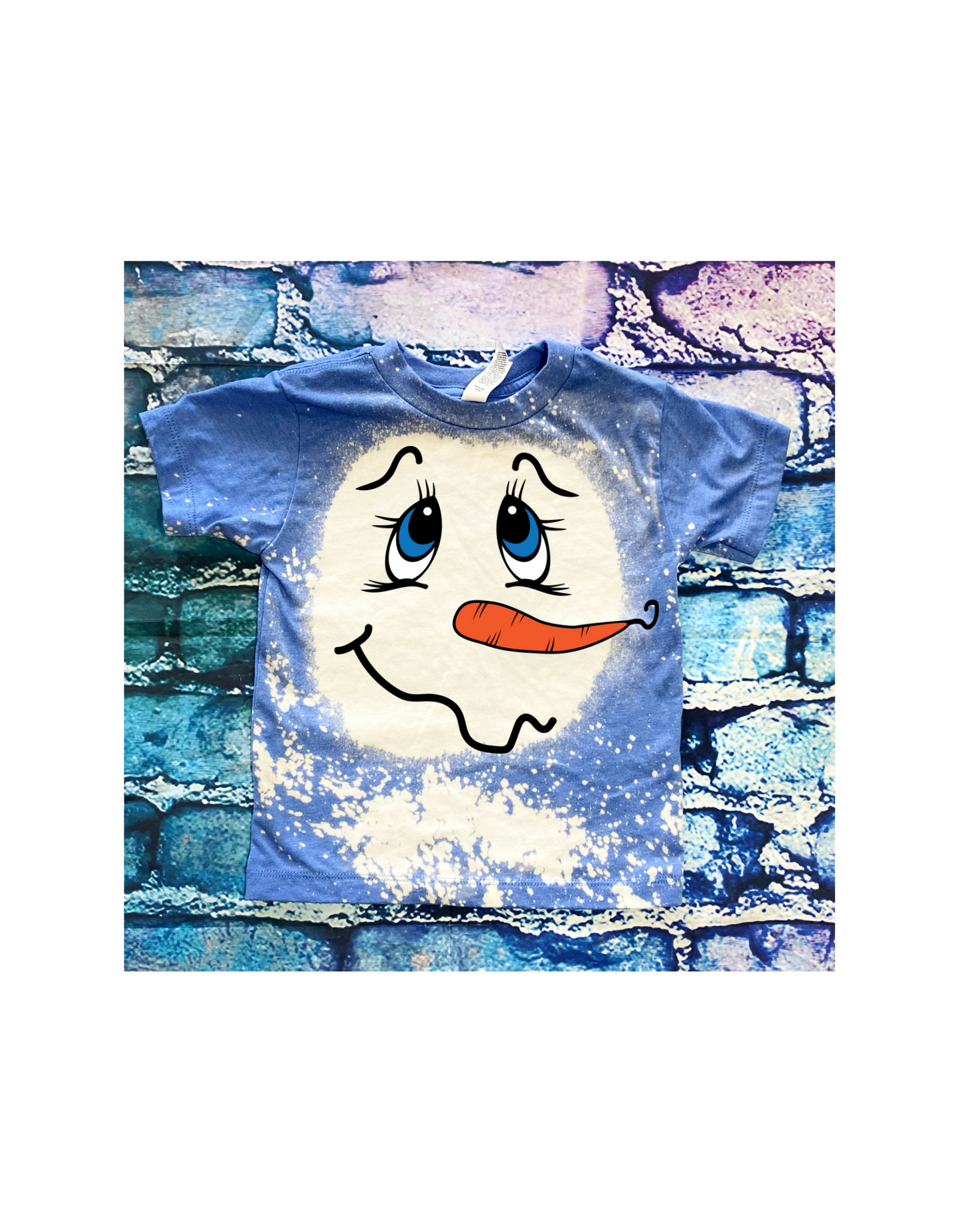 Snowman face bleached tee