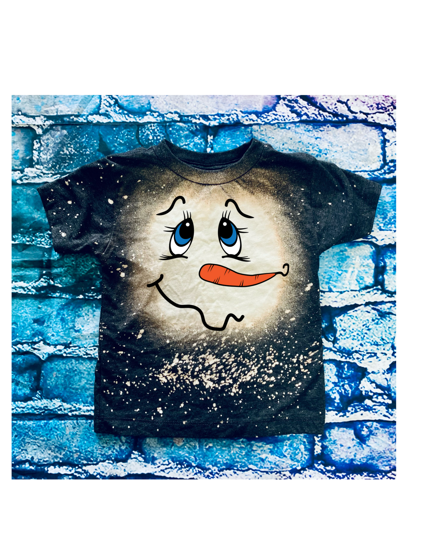 Snowman face bleached tee