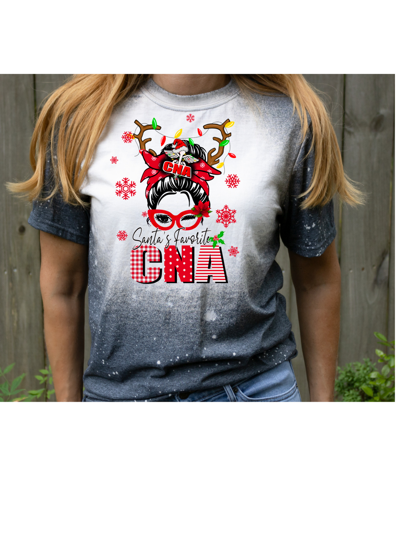 Santa's favorite cna bleached t shirt