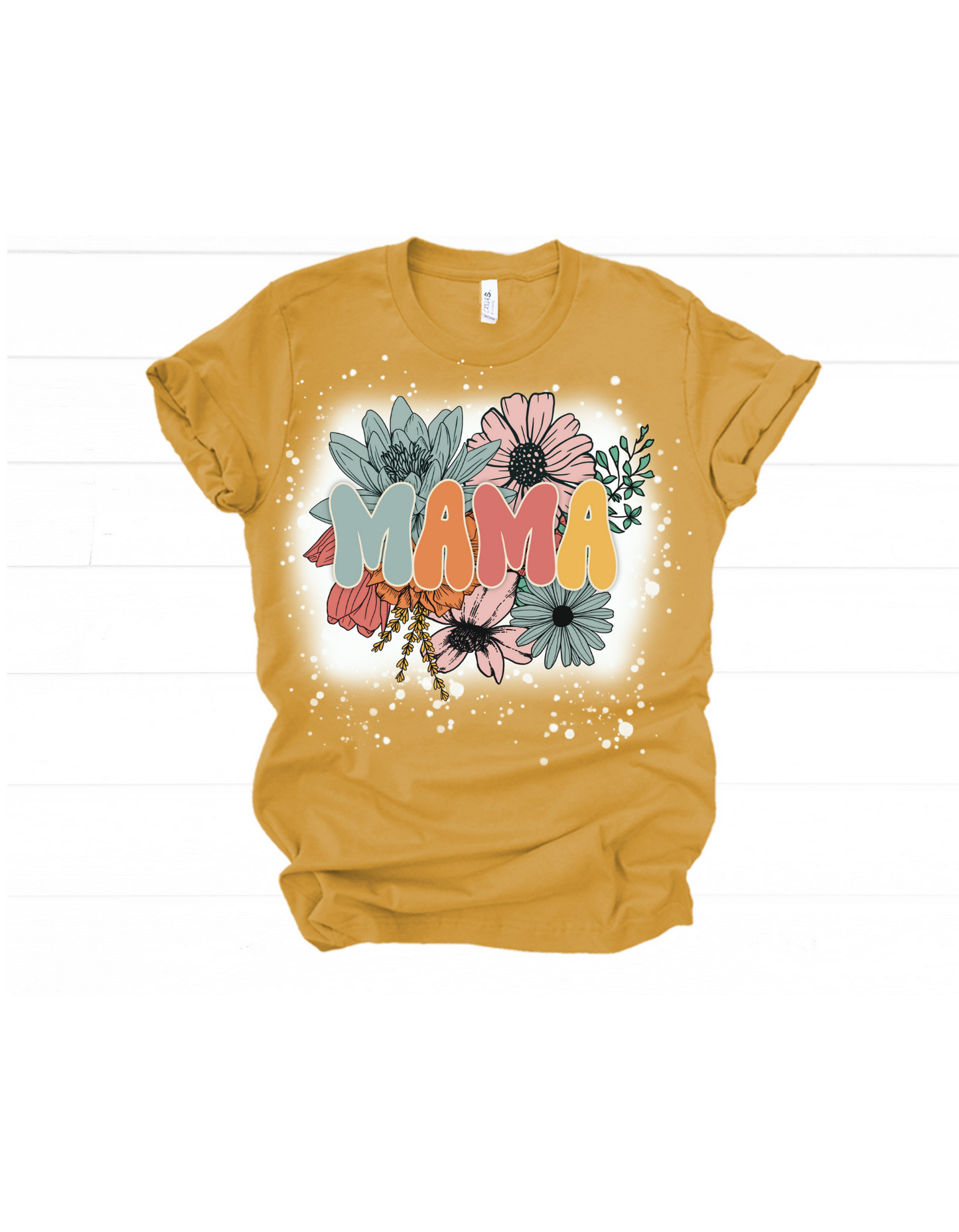 Mama flowers bleached tee