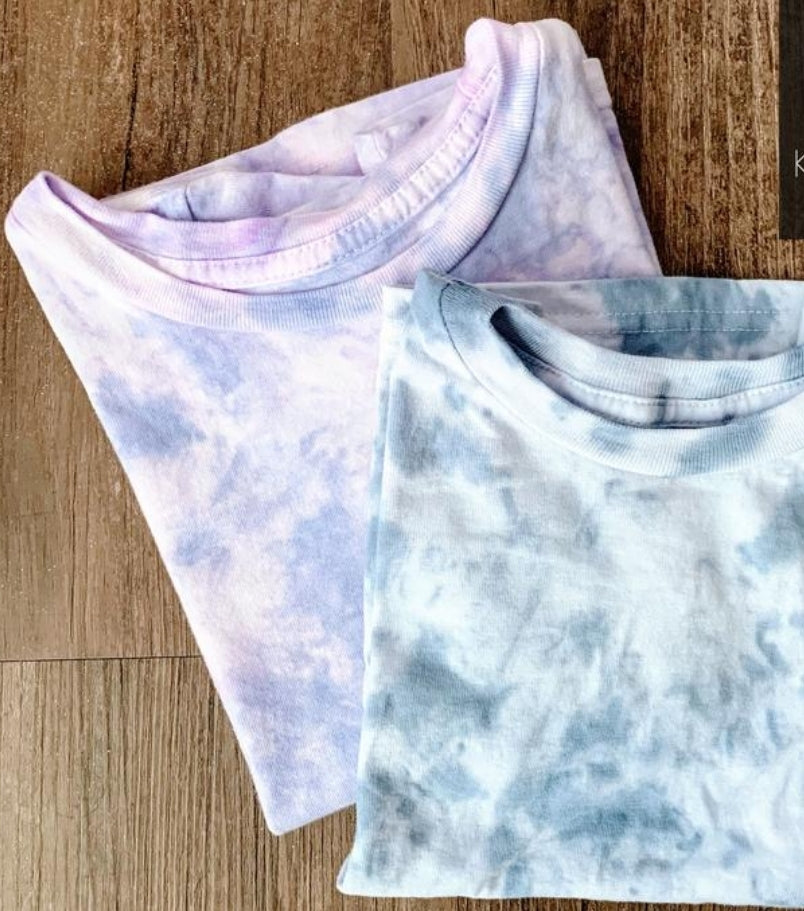 Kids bleach tie dye t shirts - 4 little hearts