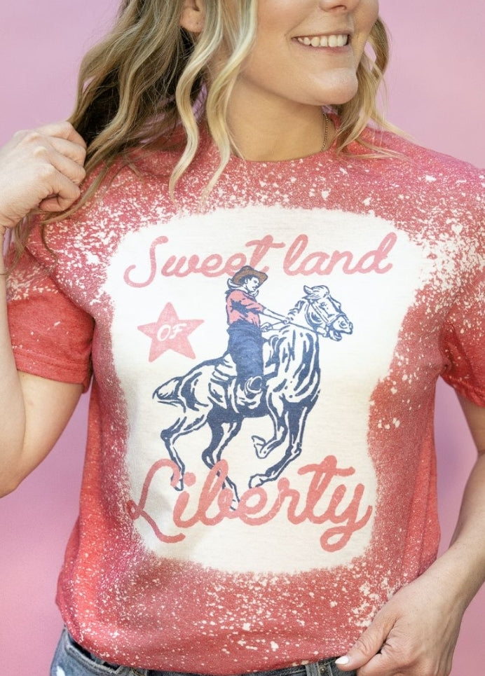 Land of liberty bleached graphic tee