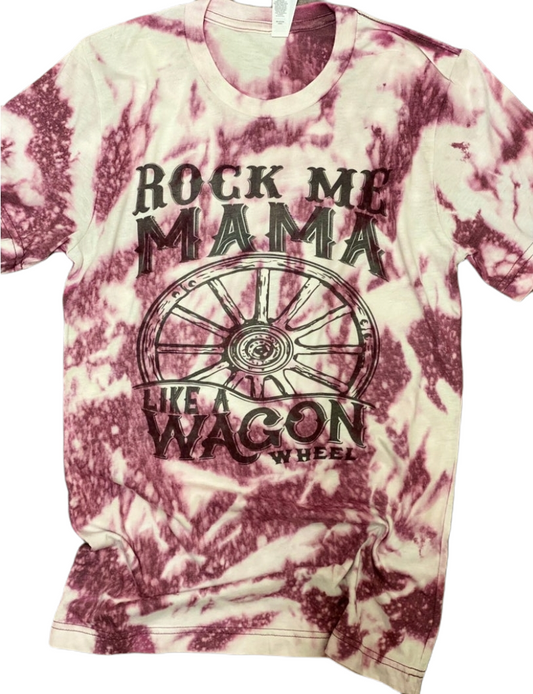 Rock me mama like a wagon wheel acid washed tee - 4 little hearts