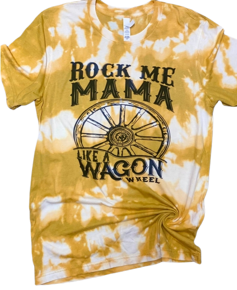 Rock me mama like a wagon wheel acid washed tee - 4 little hearts