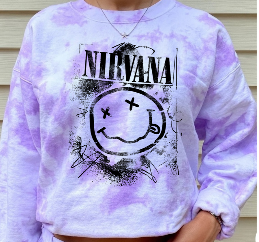 Nirvana tie dye crewneck - 4 little hearts