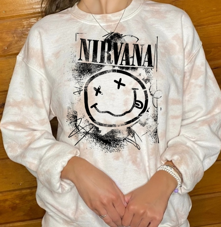 Nirvana tie dye crewneck - 4 little hearts